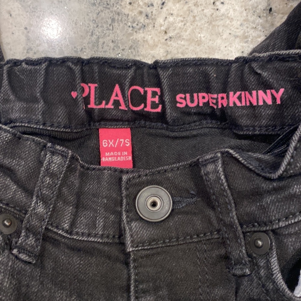 Childrens Place girls skinny jeans in black - Picture 4 of 4